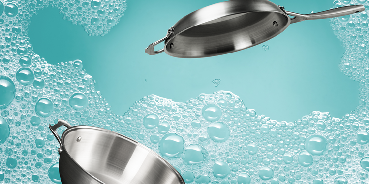 clean stainless steel pans